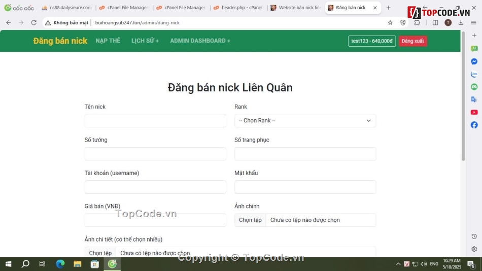 bán acc liên quân,bán acc tự động,bán acc,Code liên quân